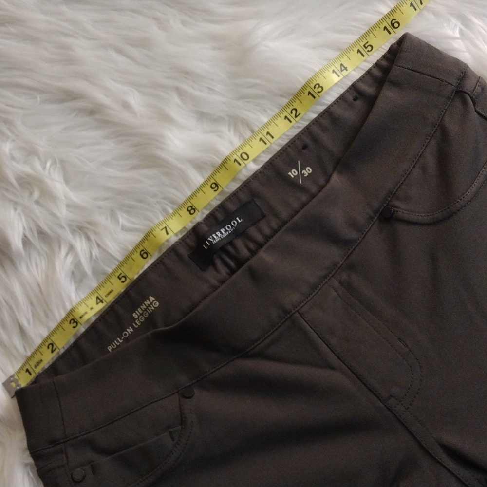 Liverpool Sienna pull-on leggings 10/30 dark olive - Picture 7 of 12